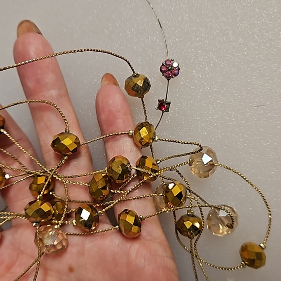 Lot of 7 statement necklaces crystals beads rhinestones all wearable bag#4 - Picture 5 of 13